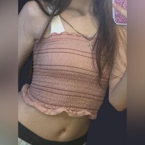 Arizona Jean Company Blush Ruffled Top